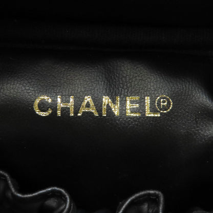 Chanel Tote Bag Grained Calfskin Skin Black Vanity Gold Metal