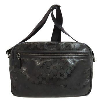 Gucci Shoulder Bag 211107 Pvc Black Gg Implementation