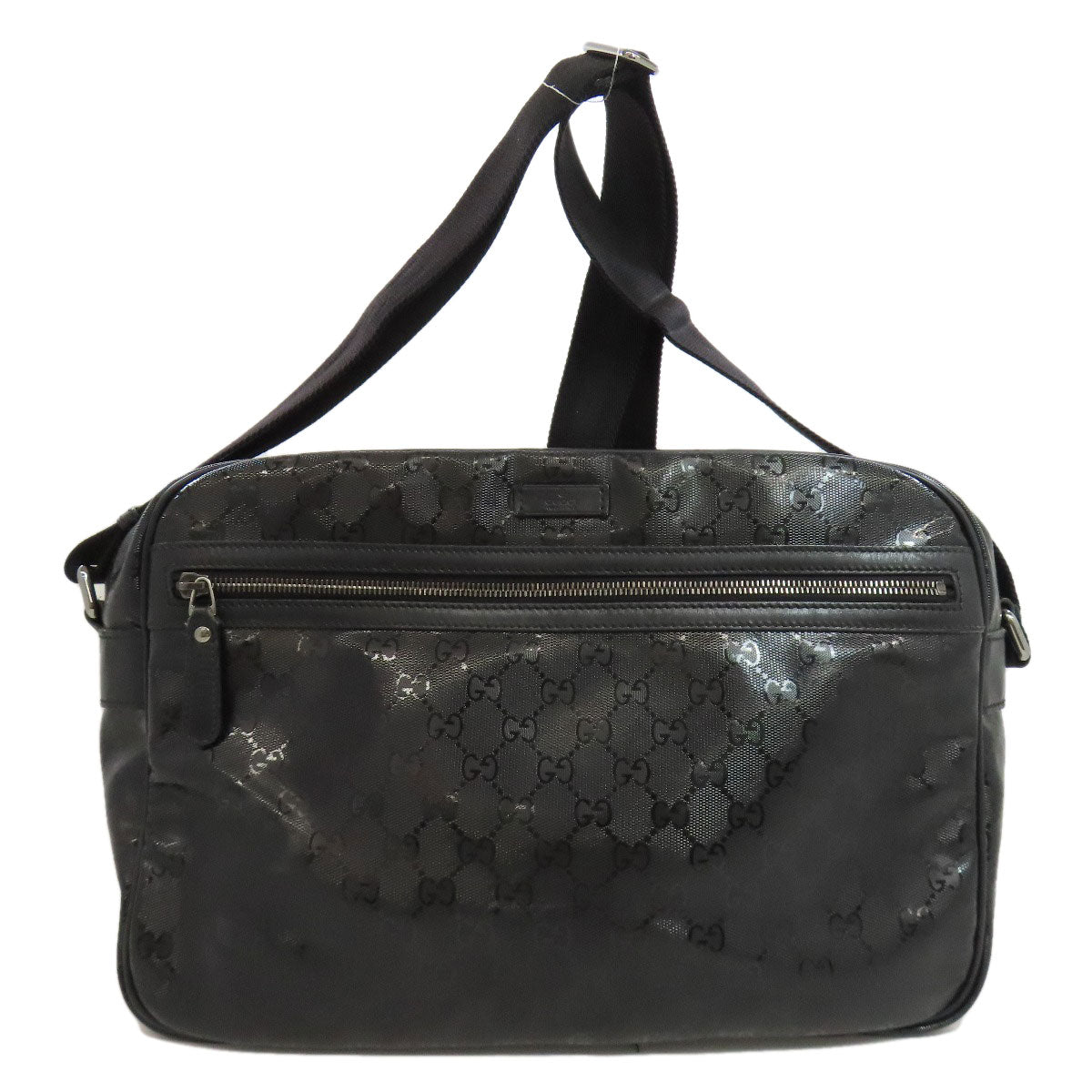 Gucci Shoulder Bag 211107 Pvc Black Gg Implementation