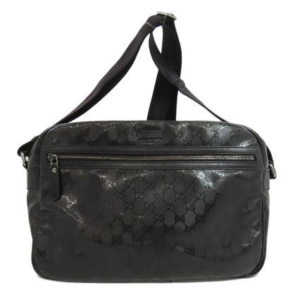 Gucci Shoulder Bag 211107 Pvc Black Gg Implementation