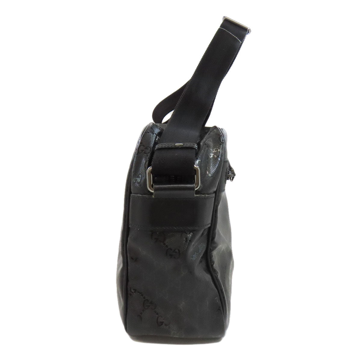 Gucci Shoulder Bag 211107 Pvc Black Gg Implementation