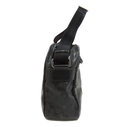 Gucci Shoulder Bag 211107 Pvc Black Gg Implementation
