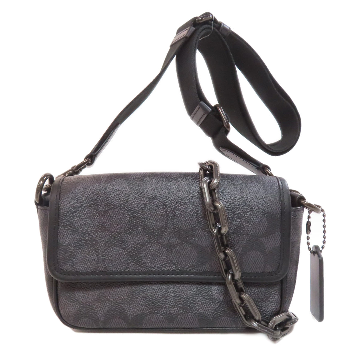 Coach Shoulder Bag Cr753 Pvc Gray Signature 2Way Women