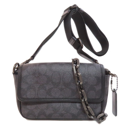 Coach Shoulder Bag Cr753 Pvc Gray Signature 2Way Women