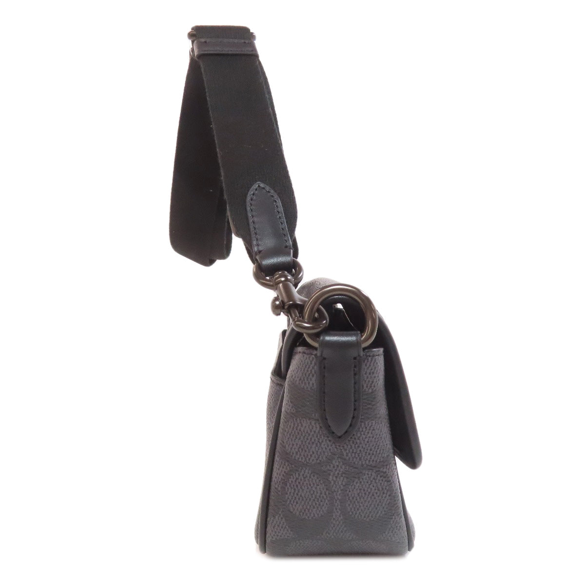 Coach Shoulder Bag Cr753 Pvc Gray Signature 2Way Women