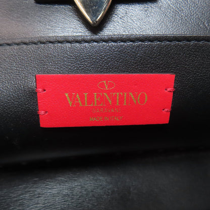Valentino Shoulder Bag Leather Black Studs