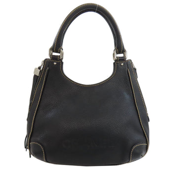 Chanel Handbag Calfskin Black Logo Women