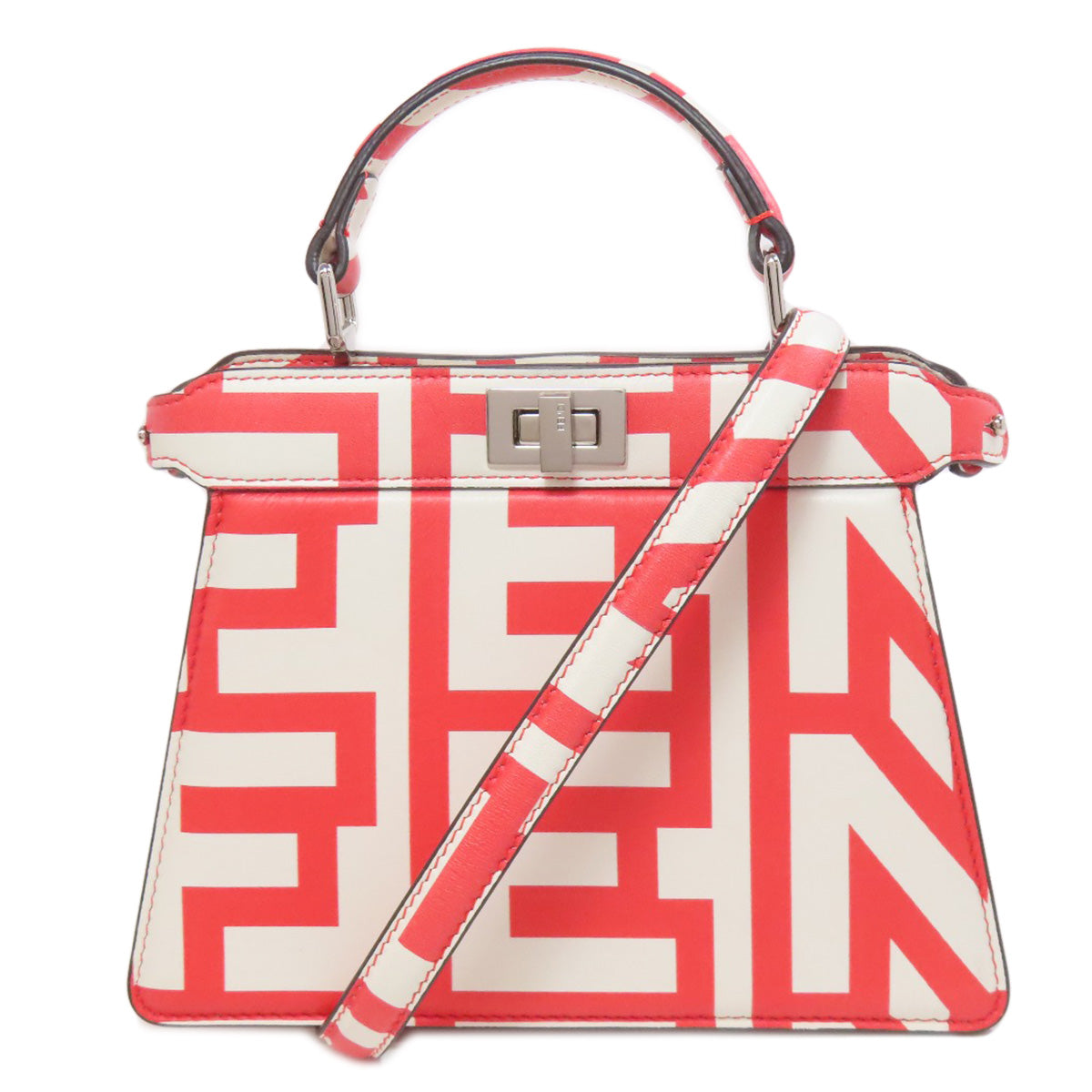 Fendi Handbag Calfskin Red Marc Jacobs Collaboration Peekaboo I See You 2Way