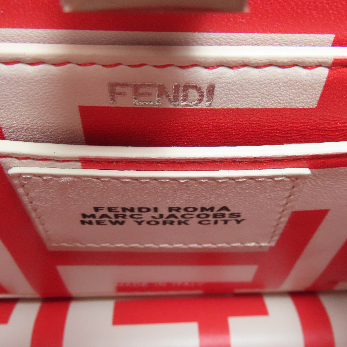 Fendi Handbag Calfskin Red Marc Jacobs Collaboration Peekaboo I See You 2Way