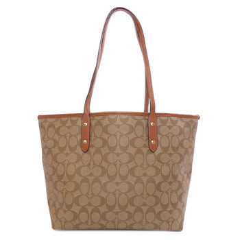 Coach Tote Bag F36876 Pvc Brown Signature Women