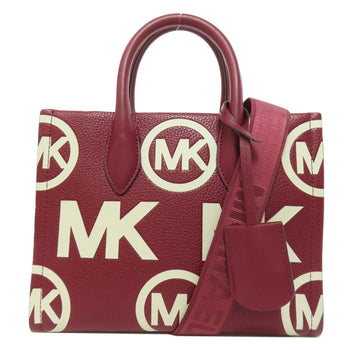 Michael Kors Handbag Leather Red Logo Pattern 2Way Women