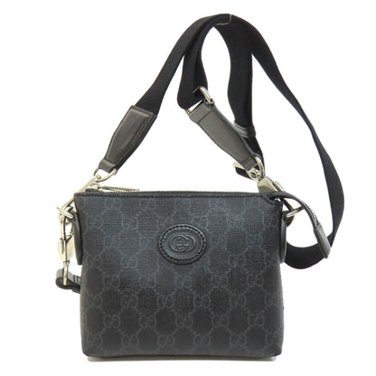 Gucci Shoulder Bag 723306 Pvc Black Gg Supreme Women