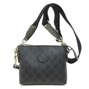 Gucci Shoulder Bag 723306 Pvc Black Gg Supreme Women