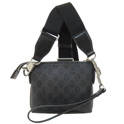 Gucci Shoulder Bag 723306 Pvc Black Gg Supreme Women
