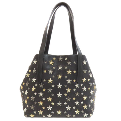 Jimmy Choo Tote Bag Leather Black Sophia Star Motif Women