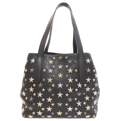 Jimmy Choo Tote Bag Leather Black Sophia Star Motif Women