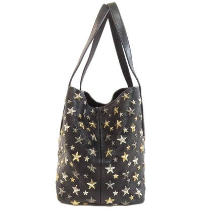 Jimmy Choo Tote Bag Leather Black Sophia Star Motif Women