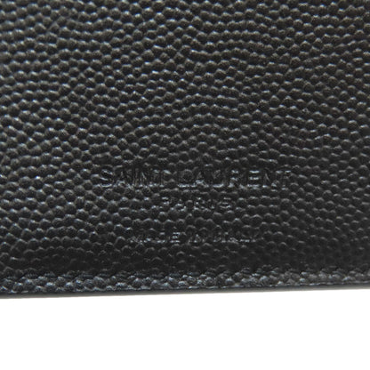 Saint Laurent Long Wallet Purse Leather Black Simple Design Mens