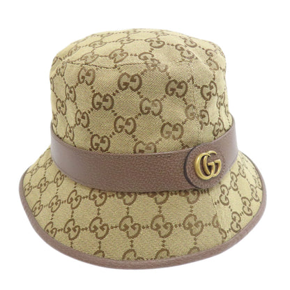 Gucci Hat 576587 71% Cotton, 29% Polyester, Cowhide Beige Gg Canvas Fedora Hat Bucket Hat Gg Women