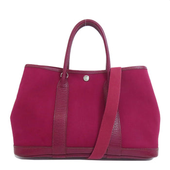Hermes Handbag Towar Officche Red Garden Party Tpm Silvermetal