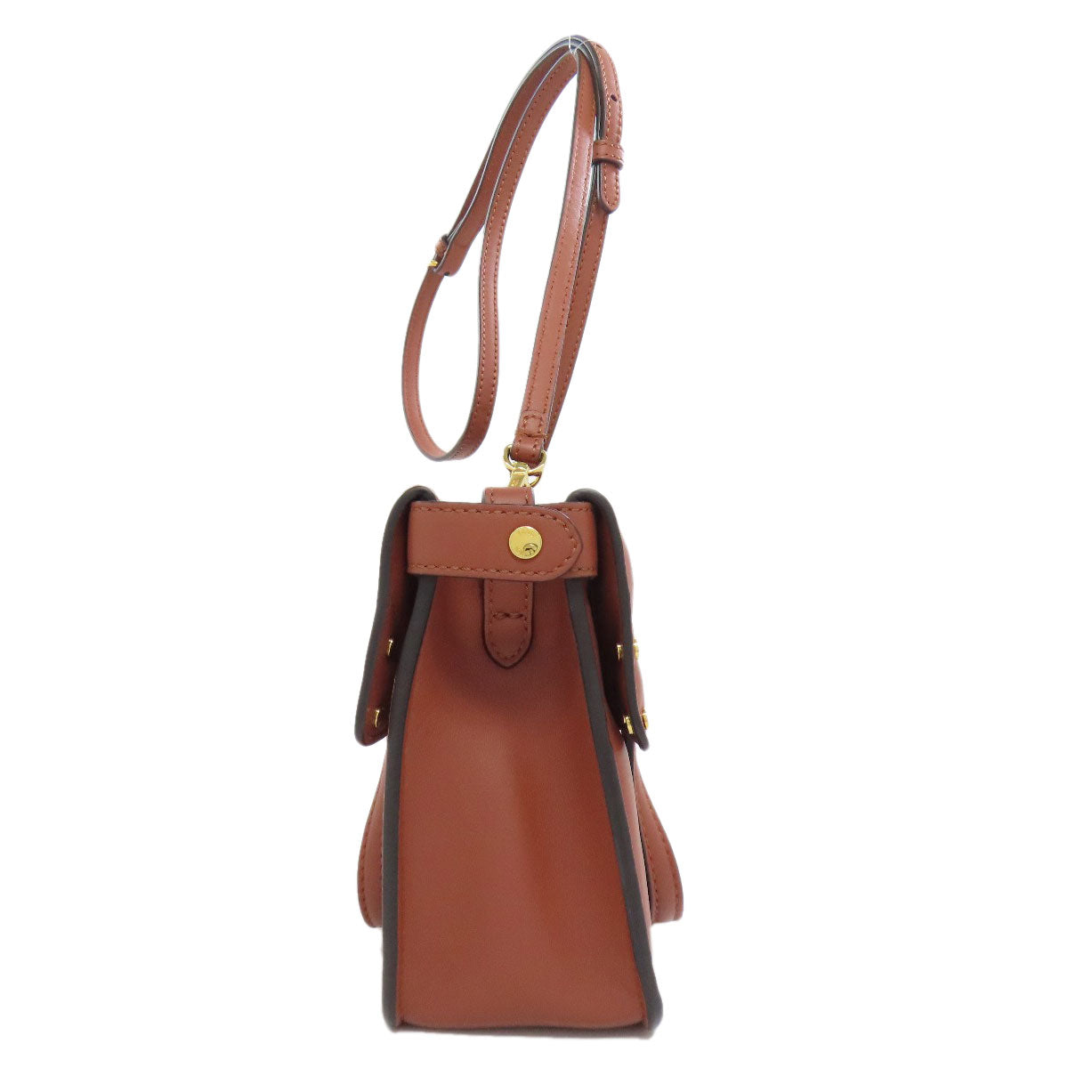 Fendi Shoulder Bag Calfskin Brown Flip Small 2Way Women