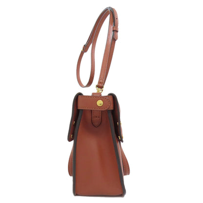 Fendi Shoulder Bag Calfskin Brown Flip Small 2Way Women