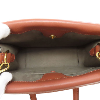 Fendi Shoulder Bag Calfskin Brown Flip Small 2Way Women