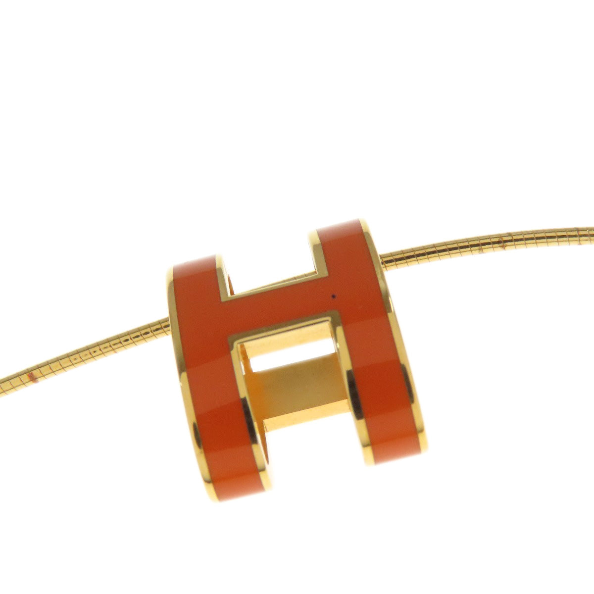 Hermes Necklace Metallic Gold Pop Ash H