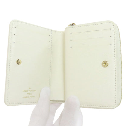 Louis Vuitton Bifold Wallet M11909 Calfskin White Portefeuilleeloup Monogram Flower Women