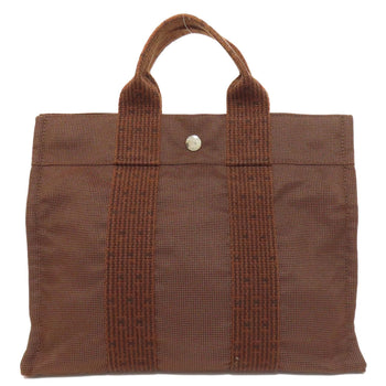 Hermes Handbag Canvas Brown Her Linepm Women