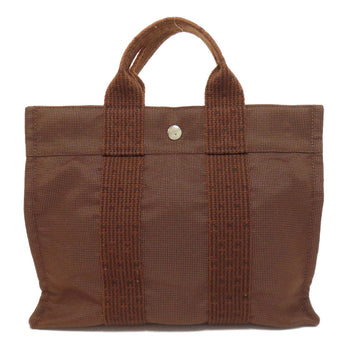 Hermes Handbag Canvas Brown Her Linepm Women