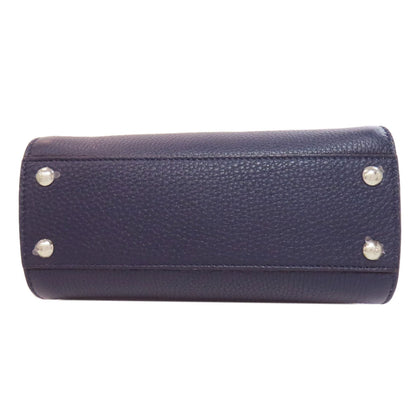 Fendi Handbag Calfskin Navy Peekaboo Mini Selleria 2Way Women
