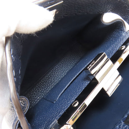 Fendi Handbag Calfskin Navy Peekaboo Mini Selleria 2Way Women