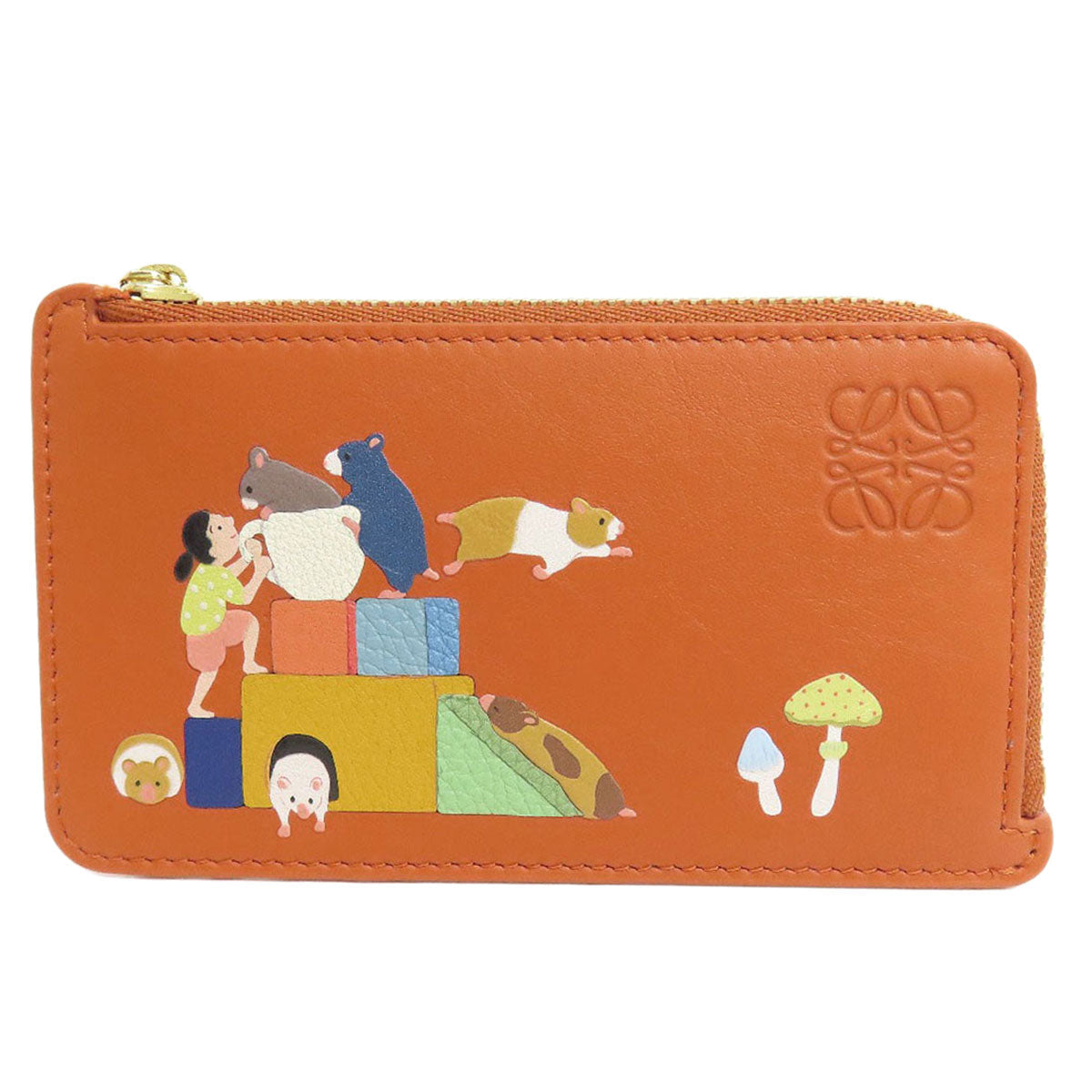 Loewe Coin Case Leather Multicolor Hamster Motif Women