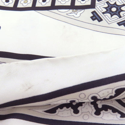 Hermes Scarf Silk White Carre90 Byzantine Sky