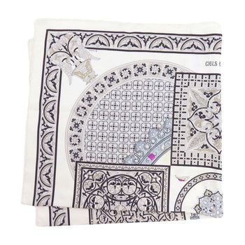 Hermes Scarf Silk White Carre90 Byzantine Sky