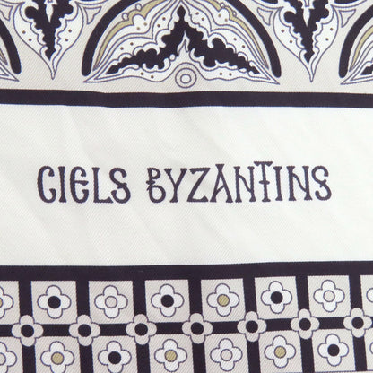 Hermes Scarf Silk White Carre90 Byzantine Sky