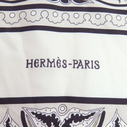 Hermes Scarf Silk White Carre90 Byzantine Sky