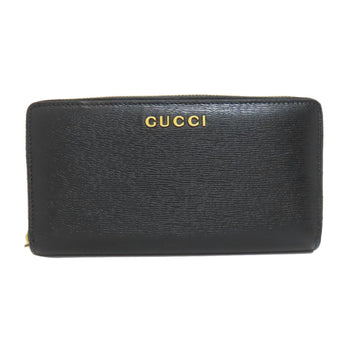 Gucci Long Wallet Purse 772642 Leather Black Logo Women