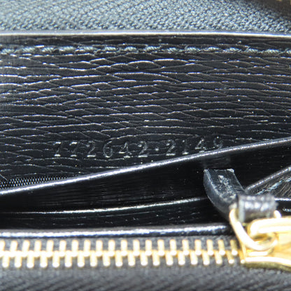 Gucci Long Wallet Purse 772642 Leather Black Logo Women