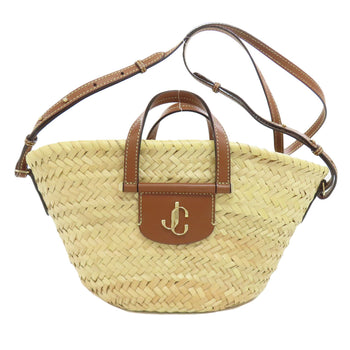 Jimmy Choo Handbag Raffia Brown Basket Bag 2Way