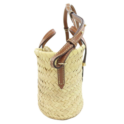 Jimmy Choo Handbag Raffia Brown Basket Bag 2Way