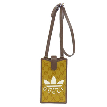 Gucci Accessory Pouch 702203 Pvc Brown Gg Crystal Adidas Collaboration Phone Pouch Women