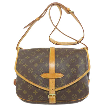 Louis Vuitton Shoulder Bag M40710 Monogram Canvas Brown Saumur Mm