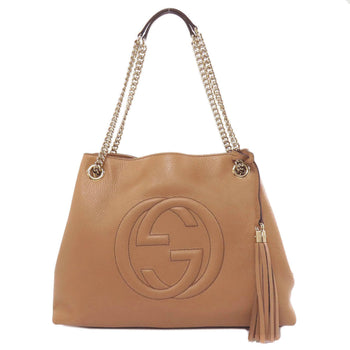 Gucci Tote Bag 536196 Leather Brown Soho Outlet Interlocking G