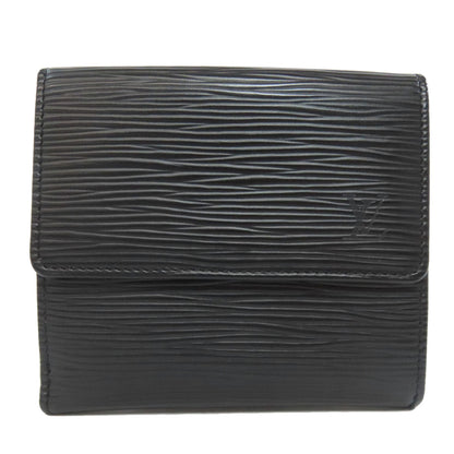 Louis Vuitton Bifold Wallet M63482 Epi Black Porto Monnaie Vie Carte Credit Women