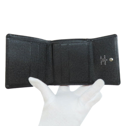 Louis Vuitton Bifold Wallet M63482 Epi Black Porto Monnaie Vie Carte Credit Women