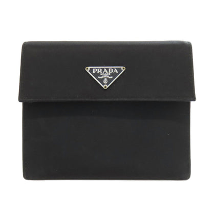 Prada Bifold Wallet M170 Nylon Black Logometal Women
