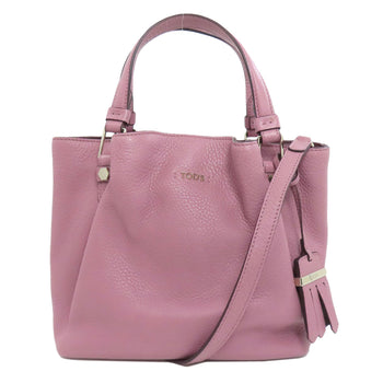 Tods Handbag Leather Pink 2Way