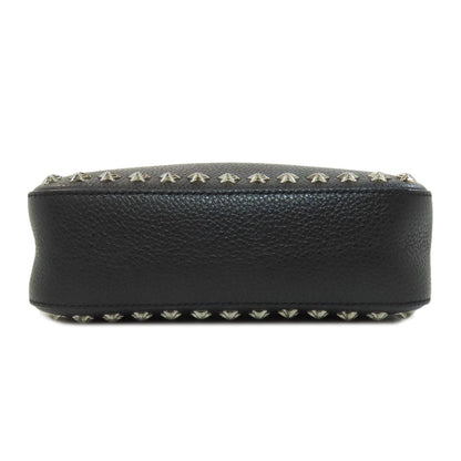 Jimmy Choo Shoulder Bag Leather Black Star Motif Studs